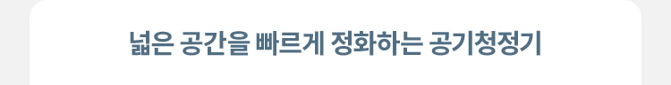 넓은 공간을 빠르게 정화하는 공기청정기